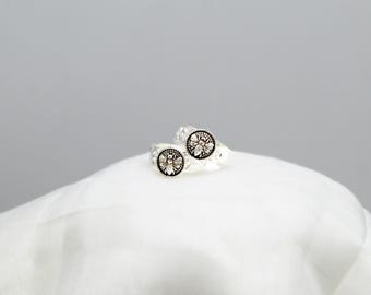 Sterling Silver Toe Rings: Butterfly Design - Adjustable Oxidized Finish