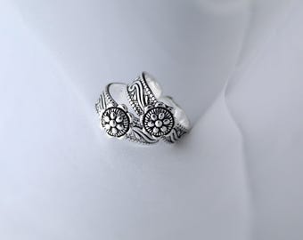 Oxidized Silver Toe Ring: Adjustable Boho Style for Women