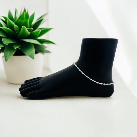 Minimalist Sterling Silver Anklet: Sleek Tube Design