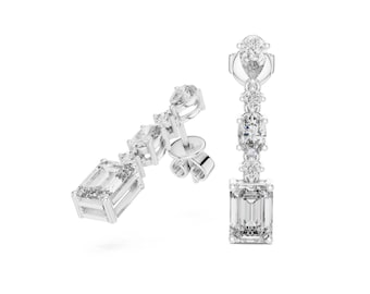 925 Silver Mossanite Diamond Earrings, Halo Style (Elegant Sparkle)