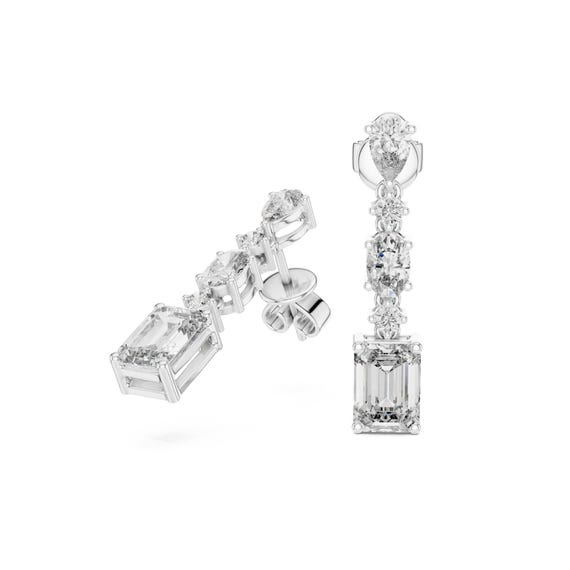 925 Silver Mossanite Diamond Earrings, Halo Style (Elegant Sparkle)