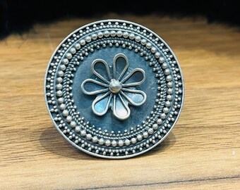 925 Oxidized Sterling silver Adjustable Ring- Antique handmade Ring-Gift for your loved ones