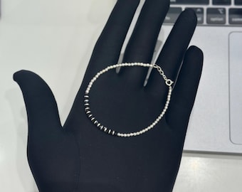 Sterling Silver Circle Link Bracelet: Elegant Handmade Design