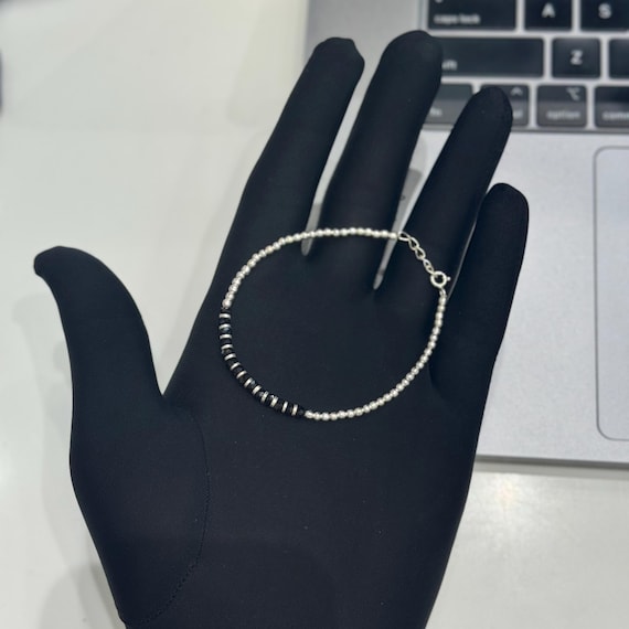 Sterling Silver Circle Link Bracelet: Elegant Handmade Design