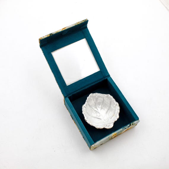 Sterling Silver Leaf Diya Keepsake Box | Decorative Bowl, Spiritual Gift