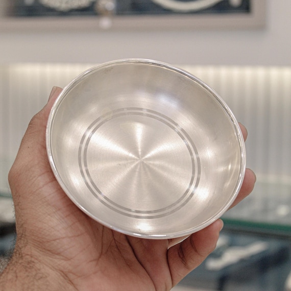 Small Katori, Handmade German Silver Bowl for Puja and Serving, Indian Home Decor