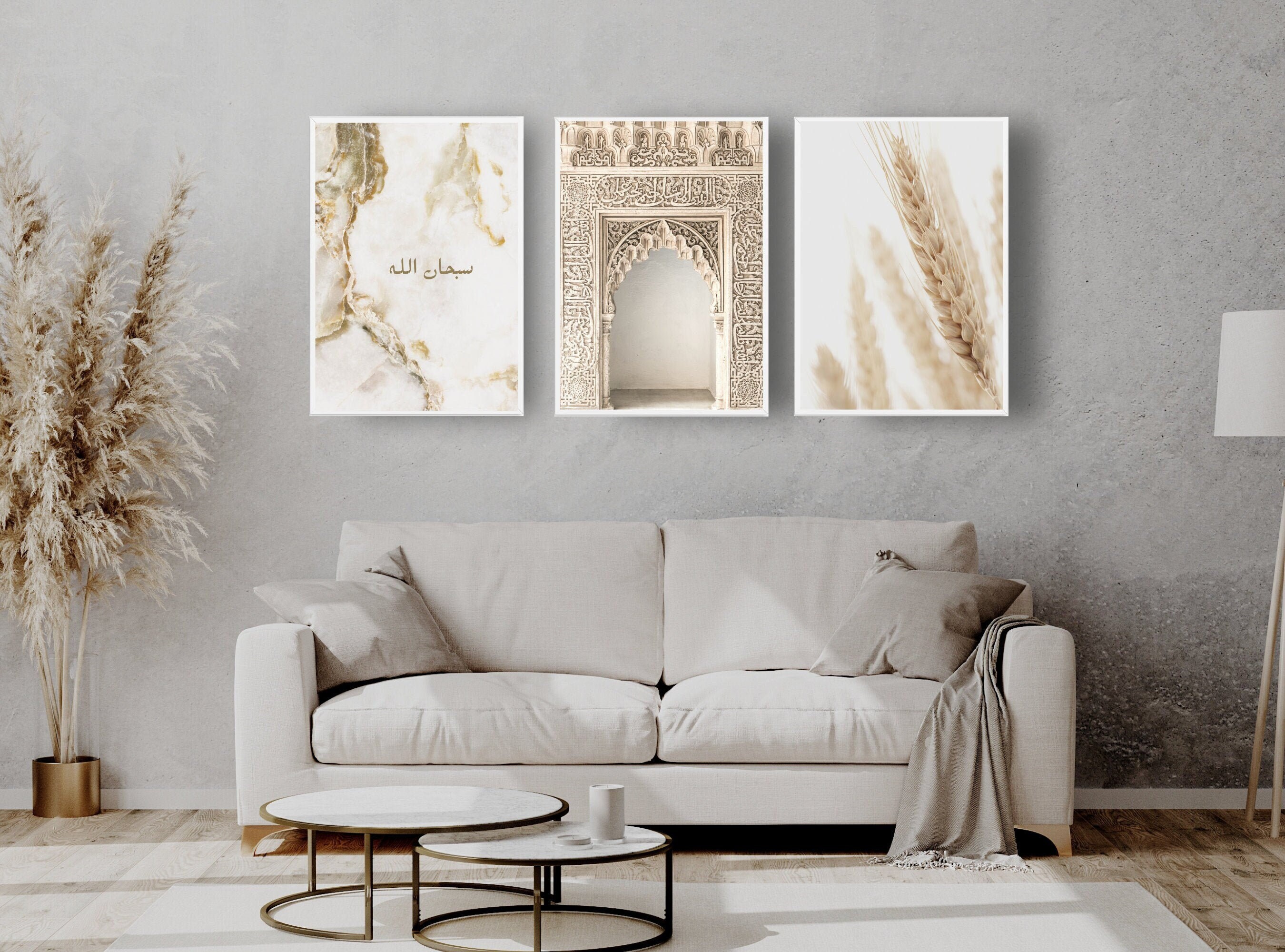 Marble Islamic Painting Islamic Canvas Art Neutral Islamic wall art