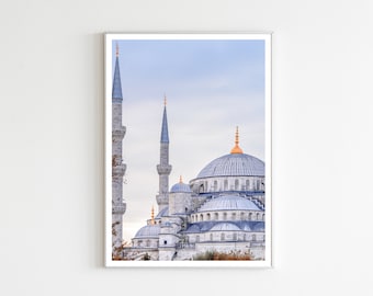 Impresión de la Mezquita Azul Islámica Estambul Turquía Masjid Arte de la pared Póster escénico