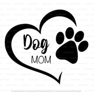 Hond moeder SVG, hond Mama SVG, hond Paw Print SVG, Cricut, silhouet digitaal bestand
