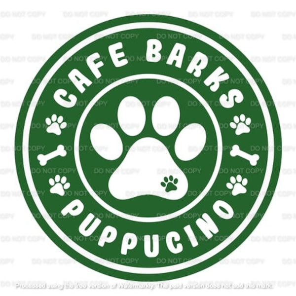 Pup Cup Puppucino SVG, Pup Cup Puppucino SVG, Cafe Barks Puppucino Pup Cup Decal Design Digital File