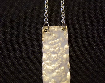 Hammered Silver rectangle necklace