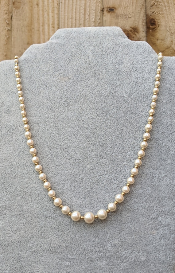 1980s Vintage Marvella Simulation Pearl Necklace W