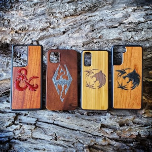 Wood Phone Case - DnD Phone Case - Witcher Phone Case - For Samsung Galaxy S20 S21 S22 Note 20 Ultra FE + Plus - Personalized Phone Case