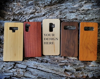 Custom Phone Case Logo Wood Phone Case Samsung Galaxy S8 S9 S10 S20 Note 8 9 10 Plus + Ultra Business Logo Phone Case Personalize