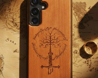 Fantasy Sword Case for Samsung Galaxy S24 S25 S26 Wood Phone Case