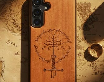 Fantasy Sword Case for Samsung Galaxy S24 S25 S26 Wood Phone Case