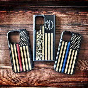 We The People Phone Case For Samsung S21 S22 S23 S24 S25 S26 Black Flag Phone Case 1776 Thin Line Phone Case zdjęcie 1