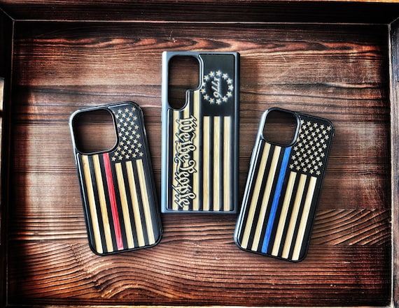 We The People Phone Case For Samsung S21 S22 S23 S24 S25 S26 Black Flag Phone Case 1776 Thin Line Phone Case