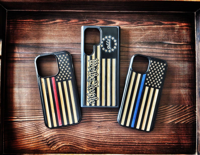 We The People Phone Case For Samsung S21 S22 S23 S24 S25 S26 Black Flag Phone Case 1776 Thin Line Phone Case zdjęcie 1