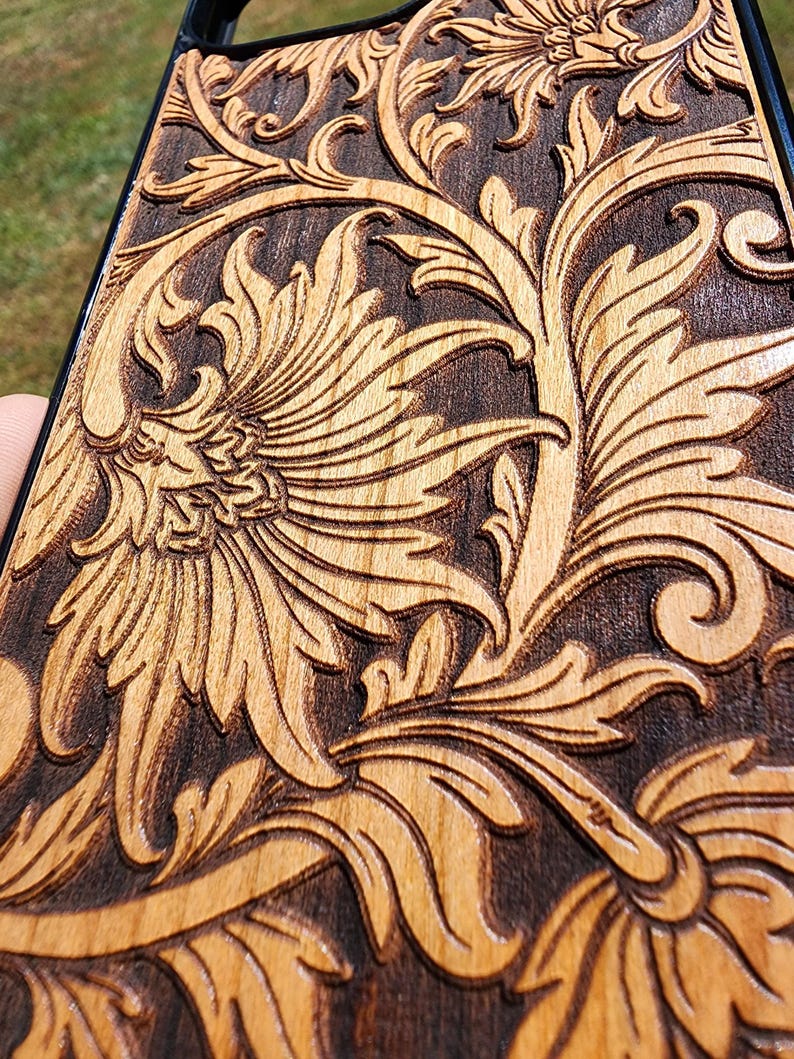 Baroque Case for Samsung Galaxy S24 S25 S26 Real Wood Phone Case Tooling Cute Phone Case Tooled image 10