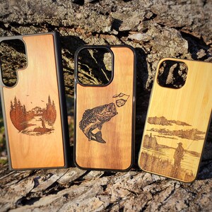 Angeln Handyhülle iPhone SE 6 7 8 X XR 11 12 Mini Pro Max Plus + Holz Handyhülle Handyhülle Bass Crappie Rotbarsch
