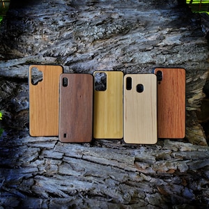 Real Wood Phone Case Samsung Galaxy A01 A02 A10 A11 A12 A20 A21 A30 A32 For Engraving Wood Burning Pyrography