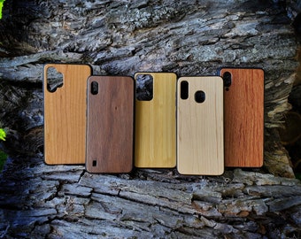 Real Wood Phone Case Samsung Galaxy A01 A02 A10 A11 A12 A20 A21 A30 A32 For Engraving Wood Burning Pyrography