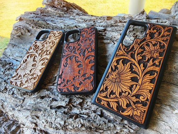 Baroque Case for Samsung Galaxy S24 S25 S26 Real Wood Phone Case Tooling Cute Phone Case Tooled