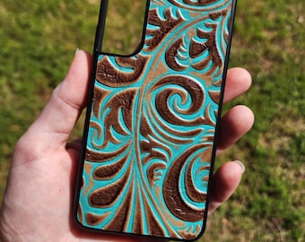 Leather Cow Skull For Samsung S8 S9 S10 S20 S21 S22 S23 S24 S25 S26 Note Leather Phone Case Western