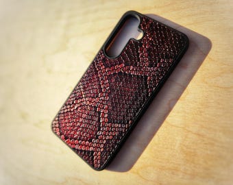 Leather Snake Design For Samsung S8 S9 S10 S20 S21 S22 S23 S24 S25 S26 Note Leather Phone Case Python