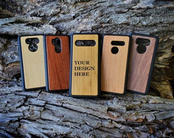 Custom Phone Case LG G6 G7 Real Wood Phone Case Personalized Logo Phone Case Engraved