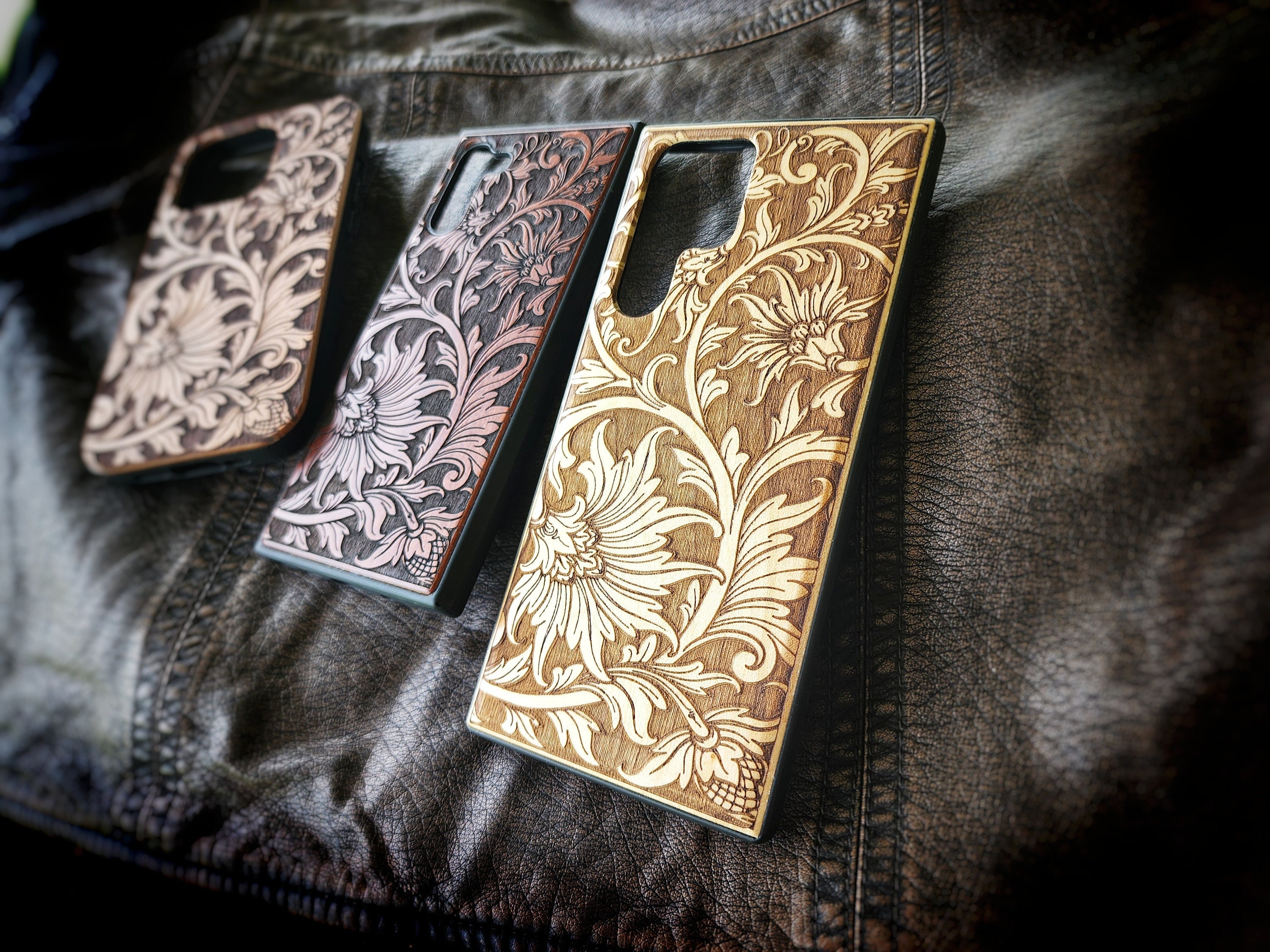Tasche Cover Tooled Leather Look XS. Slim Phone Case for iPhone X 