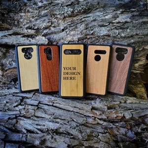 Custom Phone Case LG G6 G7 G8 Real Wood Phone Case Personalized Logo Phone Case Engraved