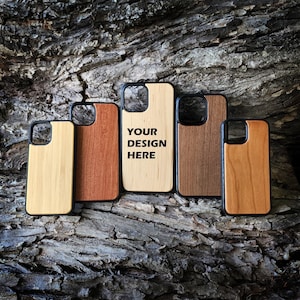 Custom Phone Case Logo Wood Phone Case iPhone for 12 13 14 15 Pro Max Mini Plus + Business Logo Phone Case Personalize