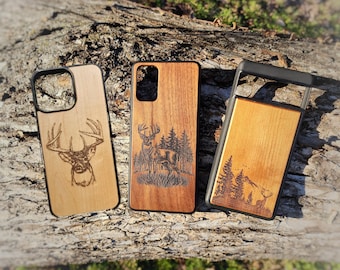 Deer Phone Case Buck Phone Case iPhone SE 6 7 8 X XR 11 Pro Max Plus + Wood Phone Case Hunting Phone Case Whitetail