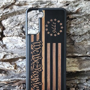 We The People Phone Case For Samsung S21 S22 S23 S24 S25 S26 Black Flag Phone Case 1776 Thin Line Phone Case We The People & 1776