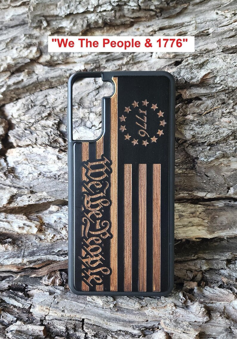 We The People Phone Case For Samsung S21 S22 S23 S24 S25 S26 Black Flag Phone Case 1776 Thin Line Phone Case We The People & 1776