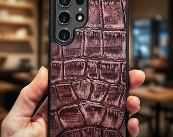 Leather Crocodile Pattern For Samsung S8 S9 S10 S20 S21 S22 S23 S24 S25 S26 Note Crocodile Phone Case
