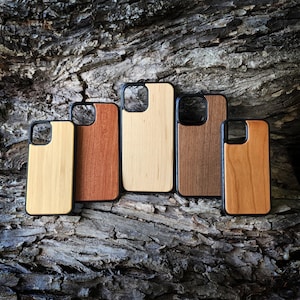 Real Wood Phone Case iPhone 12 13 14 15 Pro Max Mini Plus + For Engraving Wood Burning Pyrography