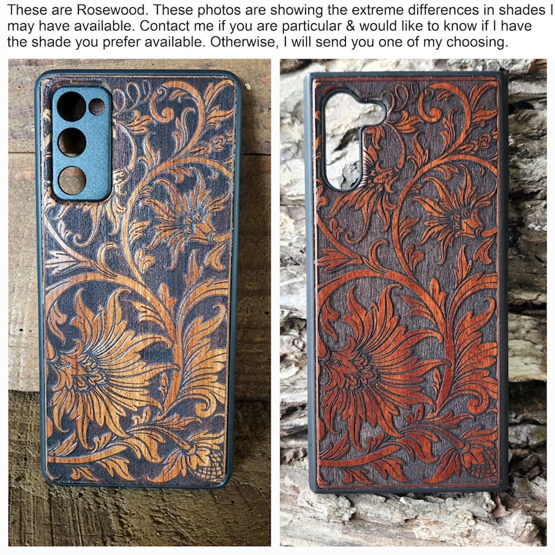 Baroque Case for Samsung Galaxy S24 S25 S26 Real Wood Phone Case Tooling Cute Phone Case Tooled image 5