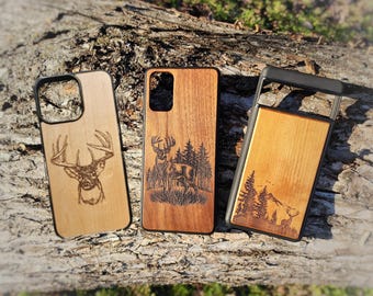 Deer Buck iPhone 16 16e 17 Air Plus + Pro Max Wood Phone Case Hunting Phone Case Whitetail