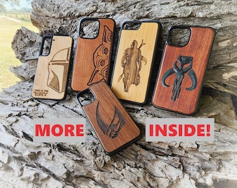 Mandalorian iPhone 12 13 14 15 Plus + Mini Pro Max Mythosaur Phone Case Mando Grogu Phone Case Mudhorn