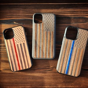 American Flag Case for Samsung Galaxy S24 S25 S26 Thin Red Line Phone Case Thin Blue Line Phone Case
