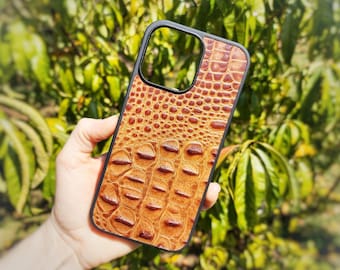 Leather Alligator Pattern iPhone Gator Embossed iPhone Case Real Leather