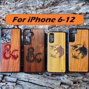 DnD Phone Case Witcher Phone Case iPhone SE 6 7 8 X XR 11 Pro Max Plus + Wood Phone Case Gamer Gift