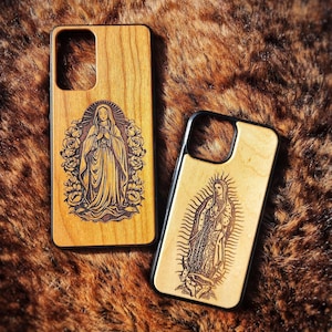 Virgin Mary Phone Case iPhone 12 13 14 15 Mini Plus + Pro Max Catholic Virgin Mary iPhone Lady Guadalupe