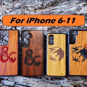 DnD Phone Case Witcher Phone Case iPhone SE 6 7 8 X XR 11 Pro Max Plus + Wood Phone Case Gamer Gift
