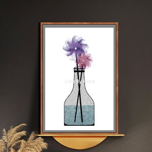Abstract Flower Vase Wall Art, Vases Print, Bedroom Wall Decor, Modern Print, Floral art, Digital Download, Floral wall art, Digital Print