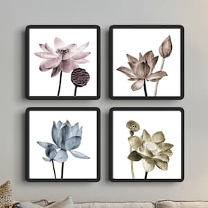 Lotus Flower Prints, Set of 4, Lotus Flower Wall Art, Botanical Print, Flower Wall art, Yoga art, Zen Poster, Yoga print, DIGITAL DOWNLOAD