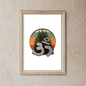 Om wall art, Buddha wall art, Printable art, Retro Buddha Art, Digital download art, Meditation print, Buddha poster, Yoga print, Zen art
